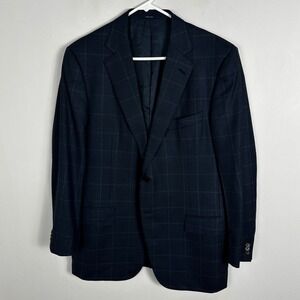 Ermenegildo Zegna Navy Blue 100% Wool Blazer Sports Jacket Mens Size 54 IT Large